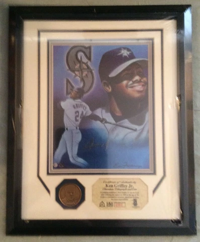 Ken Griffey Jr Framed Display Chromium Lithograph Coin Highland Mint. NEW!! Cover