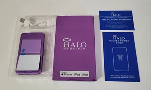 HALO Pocket Power 6000 Portable Charger Power iPhone iPad iPod "Metallic Purple" - Picture 1 of 6