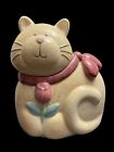 Cat Flower Treasure Craft Cookie Jar USA By Susan Marie Cookie Jar 10.5” EUC