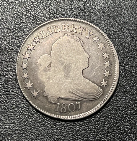 1807 O-109a Draped Bust Half Dollar Wholesome Circulated Example Cover
