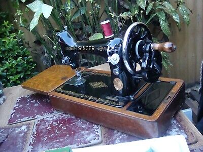 Old Vintage Antique Hand Crank   Singer Sewing Machine Model 99K  See Video • 67.94€