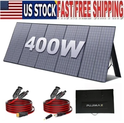 NEW Foldable Solar Panel Kits 400W PUJIMAX Portable Power Station For Generator
