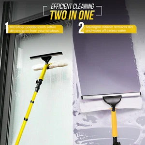 Window Cleaning Conservatory Extendable 3.5m Pole Washing Squeegee Kit Equipment - Picture 1 of 17