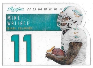 2014 PANINI-PRESTIGE MIKE WALLACE BEHIND THE JERSEY NUMBERS #24 MIAMI DOLPHINS - Picture 1 of 2