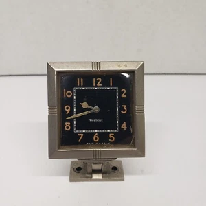 20s-30s WESTCLOCK ART DECO HEADER CLOCK GLOWS UNDER UV LIGHT *TESTED* Hot Rod - Bild 1 von 8