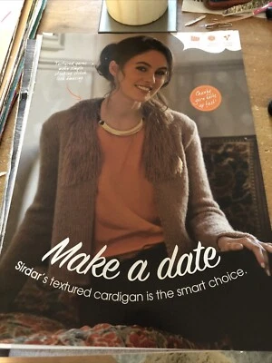 Make A Date Fur Collar Jacket / Cardigan Chunky Knitting Pattern Sirdar elegant  - Image 1 of 4