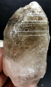 142g 1PC NATURAL Silver Golden Hair Rutilated Lemurian Quartz Crystal Point a102 - Picture 1 of 8