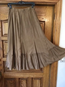 COLDWATER CREEK Taupe long fully lined skirt Size PS - Picture 1 of 3