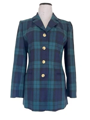 Chaqueta Blazer TOMMY HILLFIGER Mujer Talla 6 Escolar Niño Tartán Lana Cuadros Foto 1 de 4