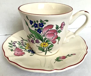 Tasse & Untertasse K&G Luneville France Alt Straßburg Blumen - Bild 1 von 6