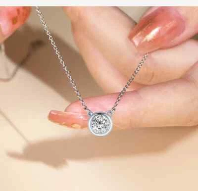 2ct VVS1 D Necklace Pendant 18K Rose Gold Lab-Created Diamond Test Pass - Image 1 of 2