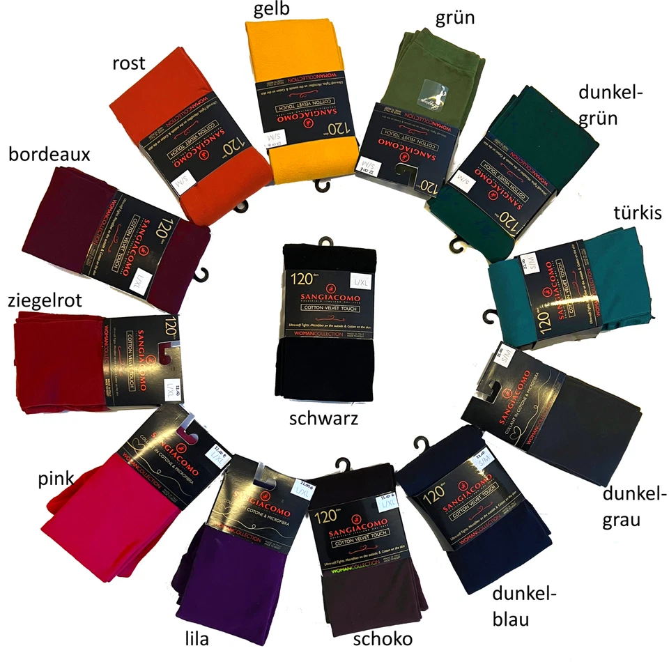 bunte Baumwoll-Strumpfhosen & Leggings blickdicht, warm, Strick "made in Italy" - Bild 1 von 1