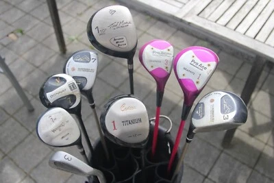 Konvolut Neun “Holz”-Golfschläger Dunlop; Donnay; Cadica Titanium; Pro Ace; Mizu - Bild 1 von 4