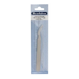 Beadalon® Designer Linie Edelstahl Gebogene Pinzette 4.625in/11.8cm - Picture 1 of 2