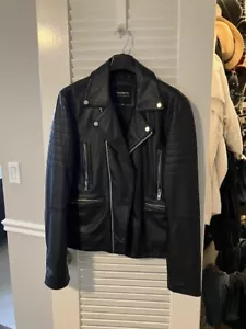 Barney’s Orginal Medium Men’s Black Sheep Skin Leather Motorcycle Jacket - Picture 1 of 6