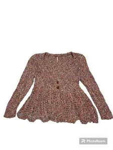 Free People Damen Grobstrick 2 Knopf V-Ausschnitt Cardigan Pullover Größe S - Bild 1 von 8