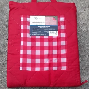 Coperta esterna Mainstays 60x70 rosso gingham picnic prato stadio sportivo - Foto 1 di 5
