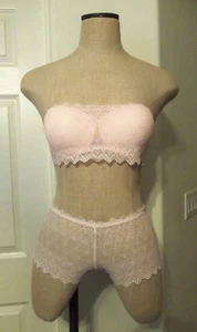Cosabella PAPYRUS Pink Lilly Lace Bandeau Bra w/ Straps 36B Low Rider Hotpant M - Picture 1 of 12