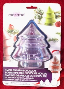 3 Christmas Tree Chocolate Molds by Mastrad Paris. Plastic / Acrylic NEW - Picture 1 of 7