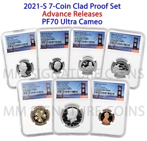 2021 S 7-Coin Clad Proof Set NGC PF70 Ultra Cameo - AR - Picture 1 of 8