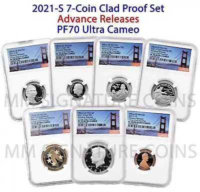 2021 S 7-Coin Clad Proof Set NGC PF70 Ultra Cameo - AR - Image 1 of 4