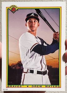DREW WATERS 2020 BOWMAN 1990 BOWMAN JUMBO SP 5x7 #/49 ATLANTA BRAVES