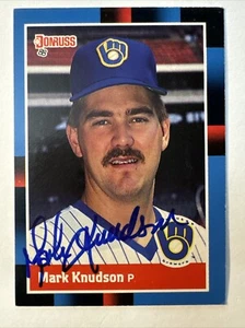 Mark Knudson Autograph 1988 Donruss #495 Milwaukee Brewers - Picture 1 of 2