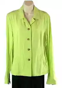 Coldwater Creek Shirt Shacket Size M Green Button Up Rayon Blend NWT Lagenlook - Picture 1 of 6