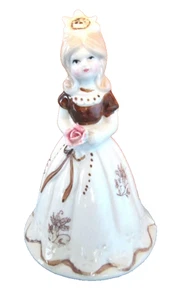 FIGURA DE CAMPANA DE PORCELANA DE PORCELANA ROSA DE COLECCIÓN HECHA EN TAIWAN - Imagen 1 de 1