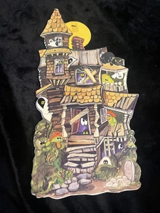 13” Haunted House Die Cut Halloween Vintage Decoration - Picture 1 of 17