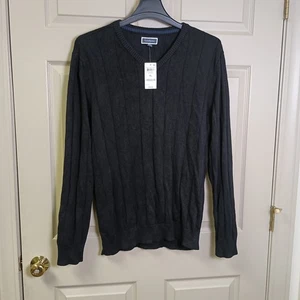 Club Room Herren Pullover Gr. XL Schwarz V-Ausschnitt Neu mit Etikett Langarm Freizeit 100% Baumwolle - Bild 1 von 5