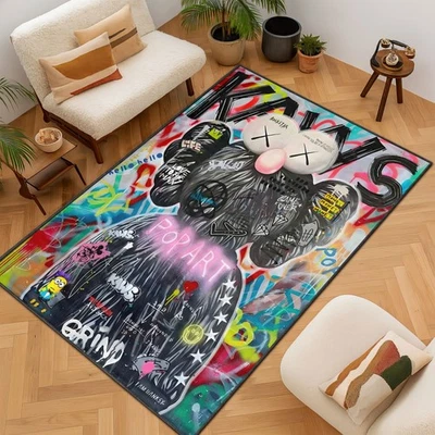 Alfombra Kaws Pop Art, alfombra graffiti Hypebeast para decoración moderna del hogar Foto 1 de 4