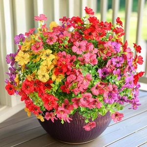 Artificial Flowers for Outdoor 12 Bundles Artificial Flowers Outdoor for Deco... - Picture 1 of 9