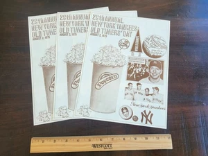 3 1975 New York Yankees Old Timer’s Day Brochures 1950s Baseball Cards - Picture 1 of 3
