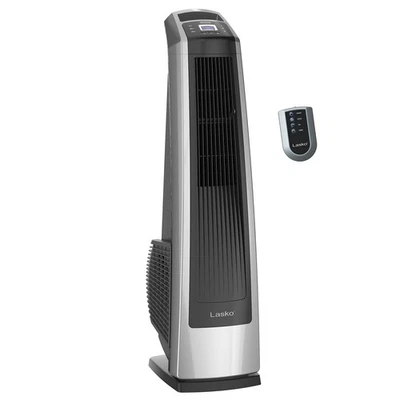 Lasko High Velocity Oscillating Tower Fan, 3 Speeds, 35" Silver/Black, U35115 - Image 1 of 4