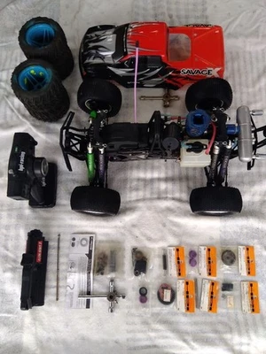 HPI Savage XL Nitro Monster Truck Upgraded 3-Speed Reverse Custom Parts Rare - Image 1 of 4