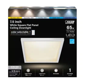Feit Electric 7.5 in. 10.5-Watt 900 Lumen White LED Square Flat Panel Light  - Picture 1 of 3