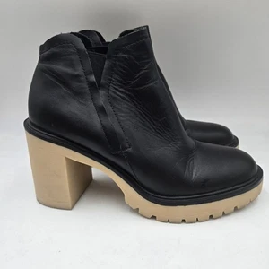 Stivali Dolce Vita donna taglia 11 Caster H2O pelle nera plateau chelsea - Foto 1 di 9