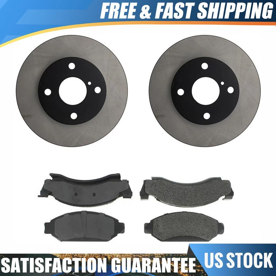 Front Brake Pads and Rotors For Ford F-150 1987 1988 1989 1990 1991 1992 1993 - Изображение 1 из 4