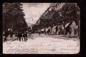 Postkarte bahnhofstrasse zürich schweiz 1901 nach chicago - Bild 1 von 1