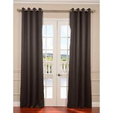 Exclusive Fabrics  Anthracite Grey Grommet Blackout Curtains 2 -50 in. x 108 in