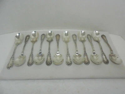 Dominick + Haff Sterling Silver #10 (1896) Preserve/Ice Cream Spoons Set of 12 M - Image 1 of 4