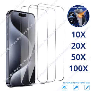 Clear Tempered Glass Screen Protector For iPhone 15 Pro Max/15 Plus/15 Pro Lot - Picture 1 of 15