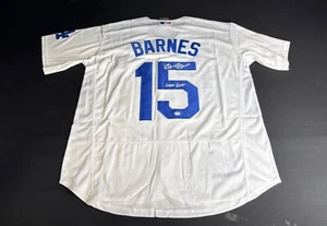 Austin Barnes Signed 2020 WS Jersey Dodgers 'Last Out' PSA 9A50205 - Picture 1 of 3