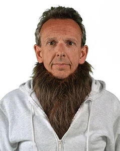 Máscara o disfraz de Halloween para adultos cuello pecho cuello peludo hombre lobo marrón - Imagen 1 de 3