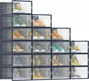 Scatole per Scarpe, Pacco Da 18 Contenitori per Scarpe, Organizzatori Porta Scar - Foto 1 di 12