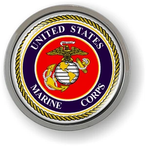 [Officially Licensed] - USMC - Emblem Car Sticker Badge Chrome ROUND Bezel - Bild 1 von 17
