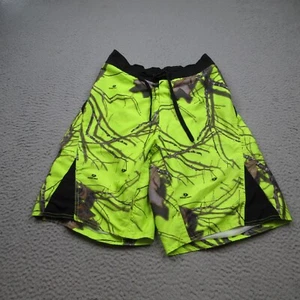 Mossy Oak Shorts Mens Medium Yellow Black Swim Shorts Drawstring Swim Surf - Picture 1 of 7