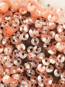 Sequins 4mm Peach Crystal Translucent Cup Coolie Hat Shape Choose Pack Size - Picture 1 of 2