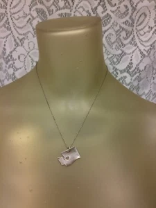  Sterling Silber State of Washington mit ausgeschnittenem Herz Anhänger Charm 925   - Bild 1 von 7